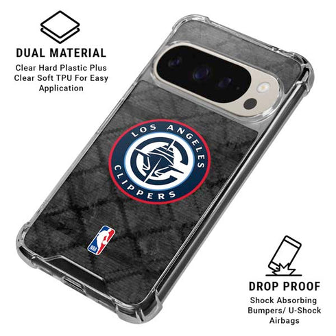 NBA Los Angeles Clippers Black Rust Google Pixel 9/9 Pro Clear Case